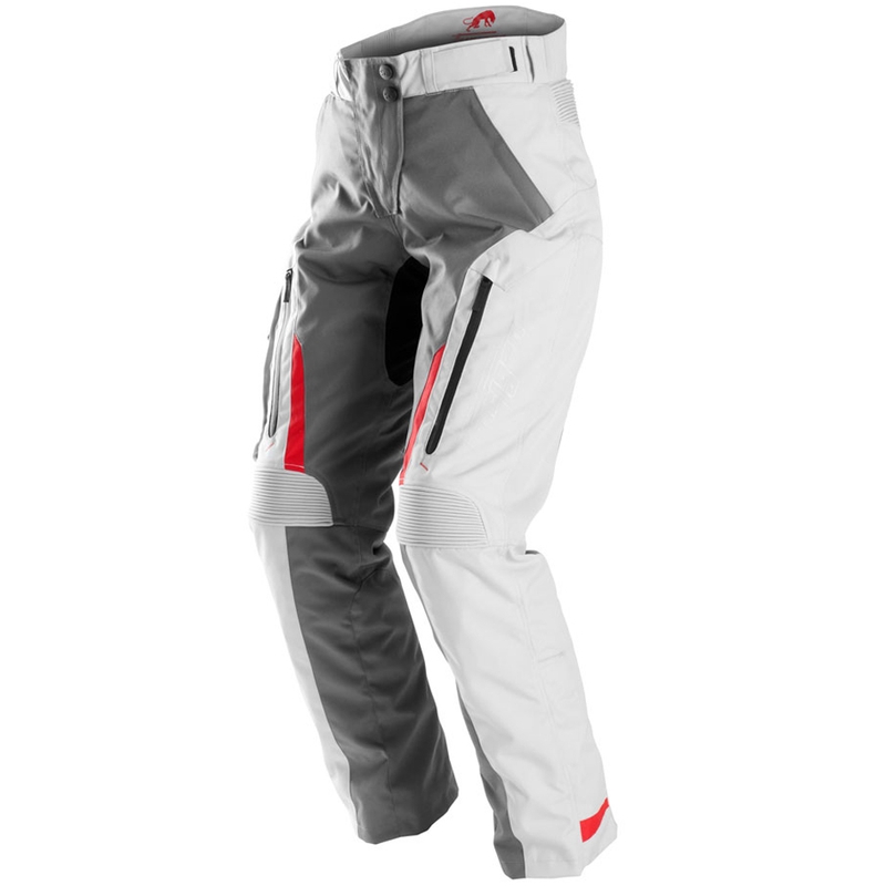Pantalones de moto para mujer Furygan Killington Lady en color gris-beige-rojo