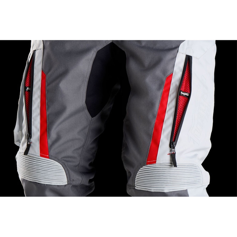 Pantalones de moto para mujer Furygan Killington Lady en color gris-beige-rojo