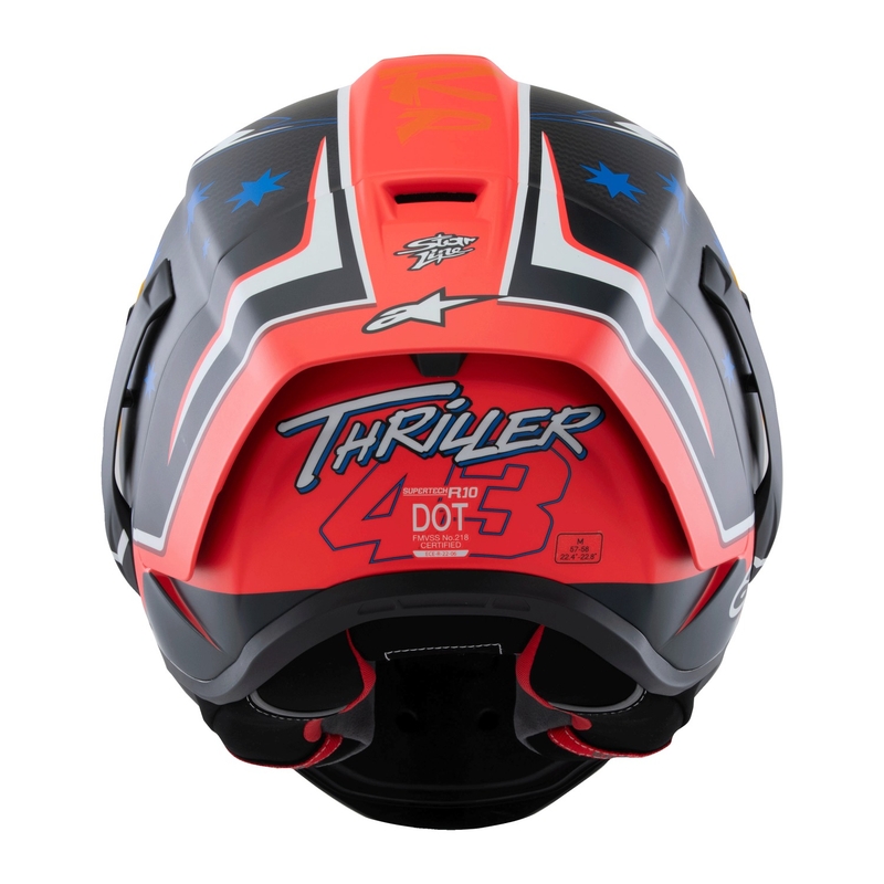 Casco integral para motocicleta Alpinestars Supertech R10 Limited Edition Jack Miller en carbono mate rojo-azul-amarillo-blanco