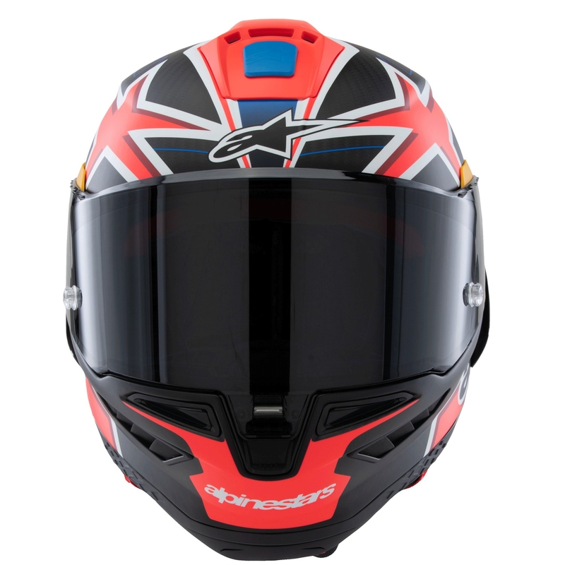 Casco integral para motocicleta Alpinestars Supertech R10 Limited Edition Jack Miller en carbono mate rojo-azul-amarillo-blanco