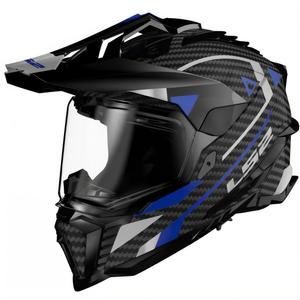 Casco de moto enduro LS2 MX701 C Explorer Adventure azul