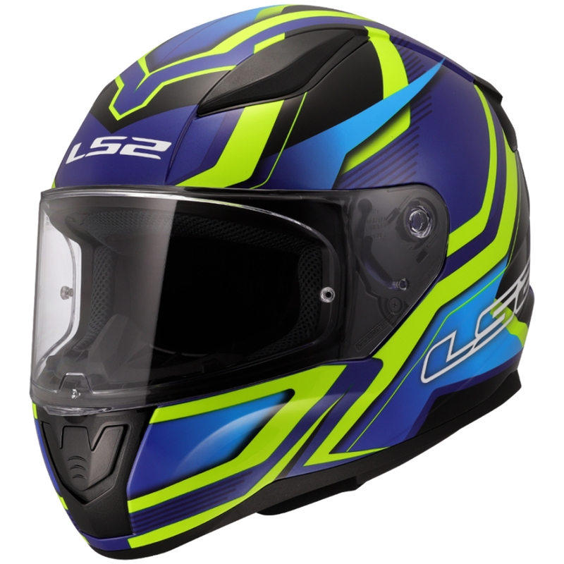 Casco integral para moto LS2 FF353 Rapid II Flitz amarillo fluo-azul