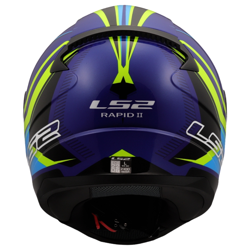 Casco integral para moto LS2 FF353 Rapid II Flitz amarillo fluo-azul