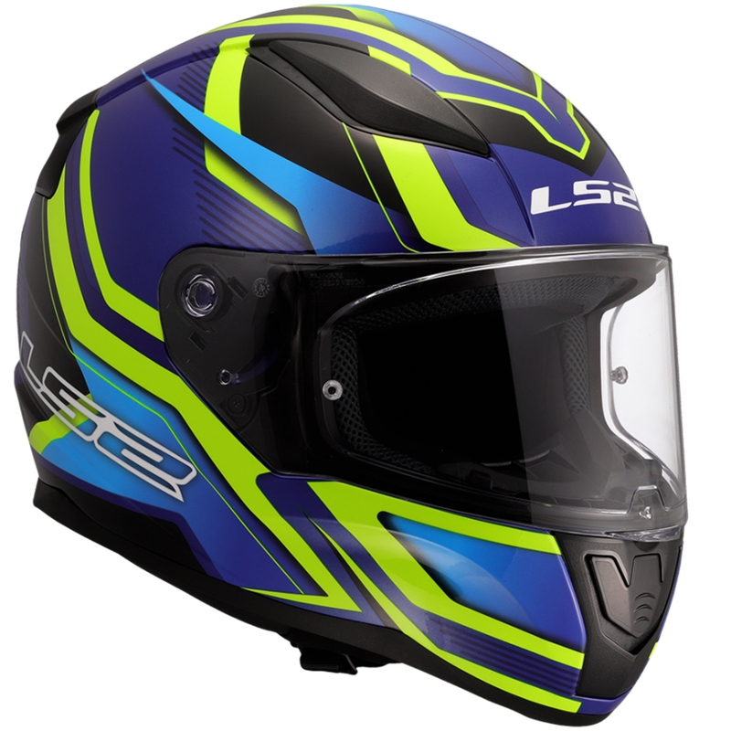 Casco integral para moto LS2 FF353 Rapid II Flitz amarillo fluo-azul