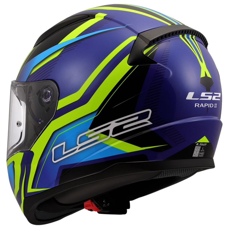 Casco integral para moto LS2 FF353 Rapid II Flitz amarillo fluo-azul