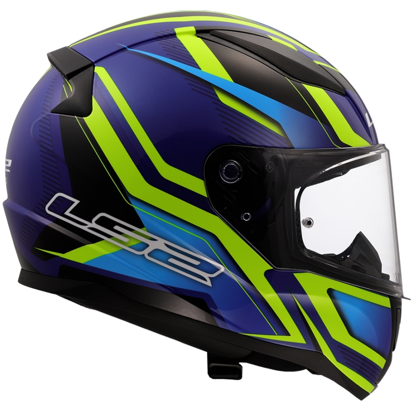 Casco integral para moto LS2 FF353 Rapid II Flitz amarillo fluo-azul
