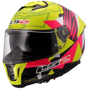 Casco integral para moto LS2 FF808 Stream II Tiger amarillo fluo-rosa