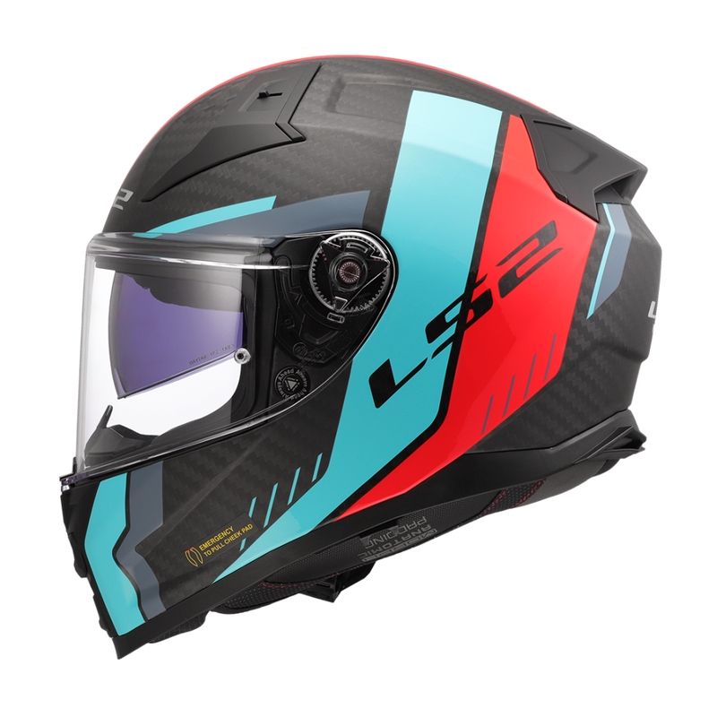 Casco integral para moto LS2 FF811 Vector II C Grid rojo-turquesa