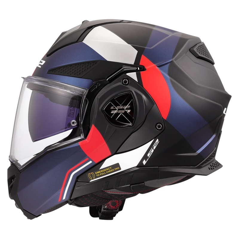 Casco de moto abatible LS2 FF901 Advant X Ultra azul-rojo