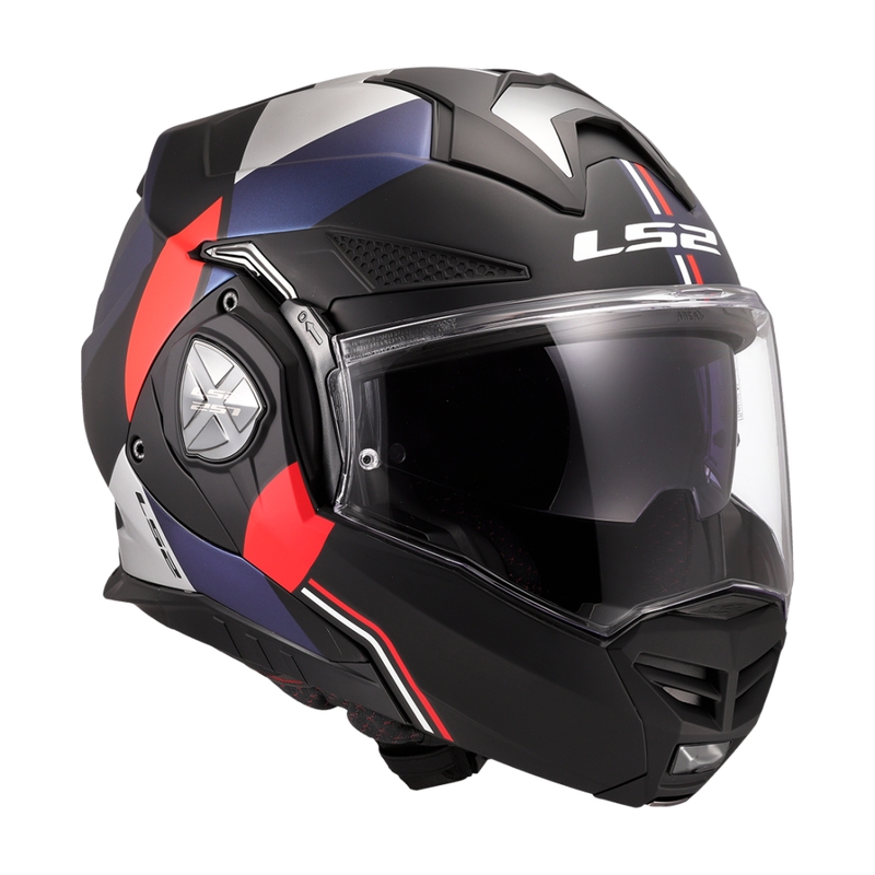 Casco de moto abatible LS2 FF901 Advant X Ultra azul-rojo