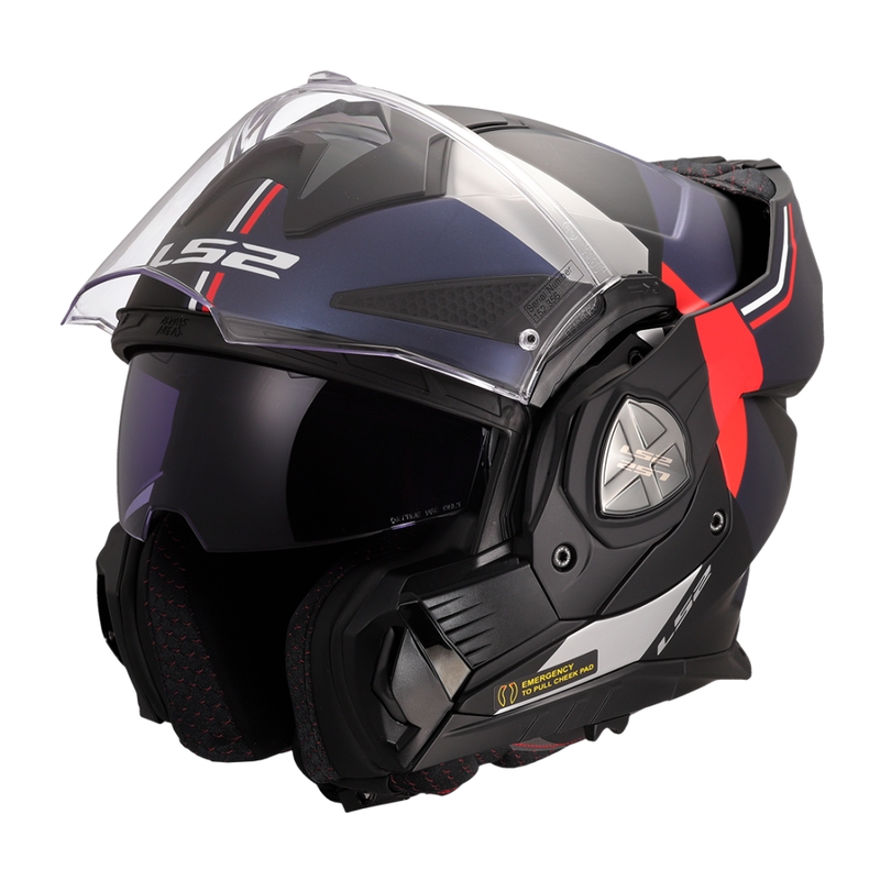 Casco de moto abatible LS2 FF901 Advant X Ultra azul-rojo