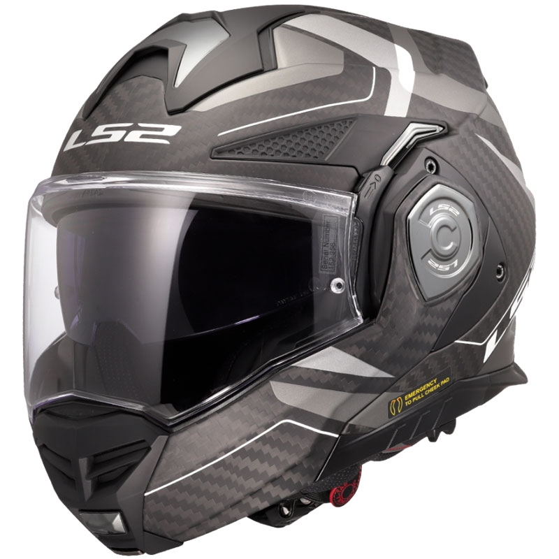 Casco de moto abatible LS2 FF901 Advant XC Horizon gris plata