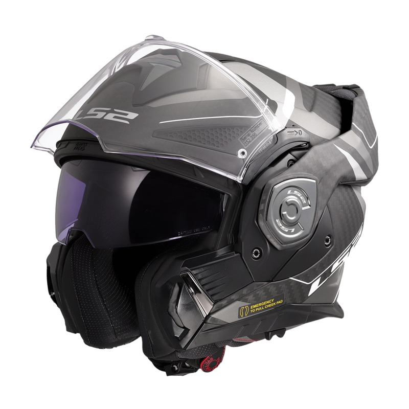 Casco de moto abatible LS2 FF901 Advant XC Horizon gris plata