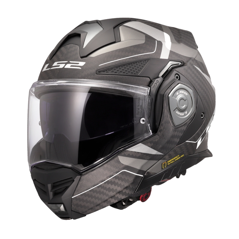 Casco de moto abatible LS2 FF901 Advant XC Horizon gris plata