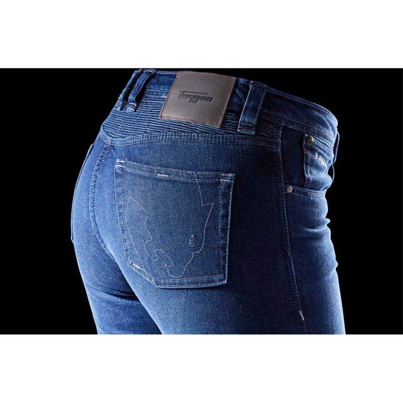 Vaqueros de moto para mujer Furygan Purdey Evo Slim en color azul