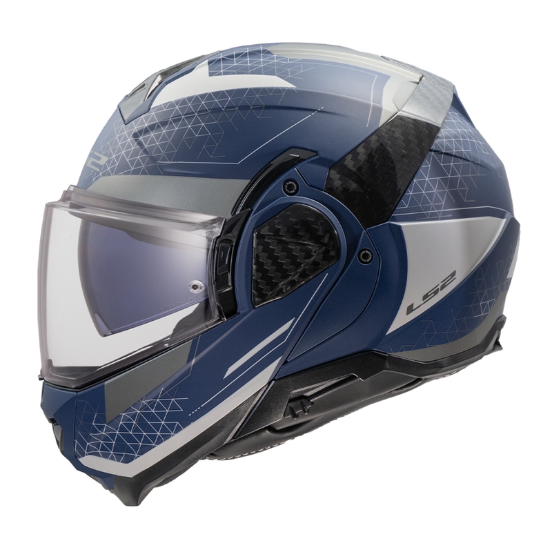 Casco de moto abatible LS2 FF910 Advant II Astral azul-gris mate