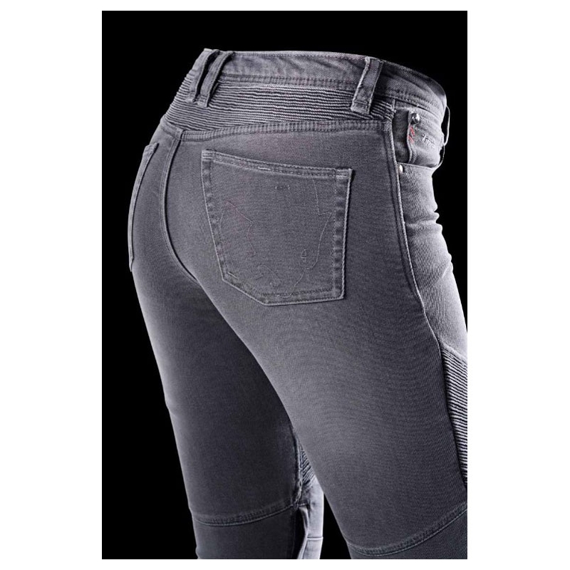 Vaqueros de moto para mujer Furygan Purdey Evo Slim en color gris
