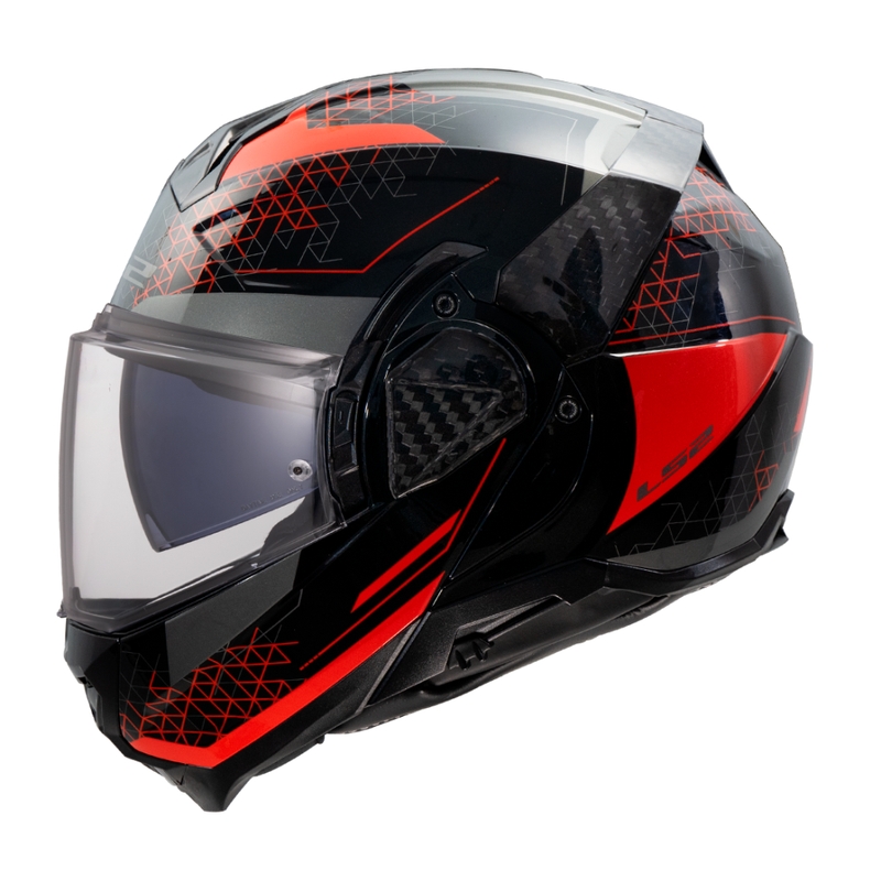 Casco de moto abatible LS2 FF910 Advant II Astral rojo