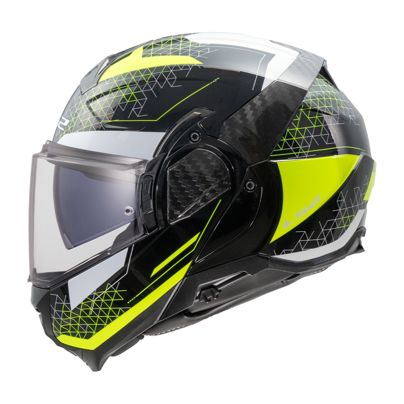Casco de moto modular LS2 FF910 Advant II Astral amarillo fluo