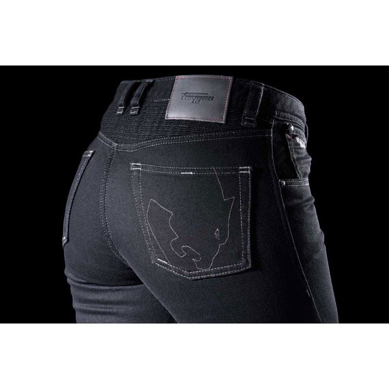 Vaqueros de moto para mujer Furygan Purdey Evo Slim en color negro