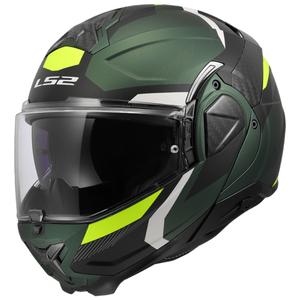 Casco de moto abatible LS2 FF910 Advant II Triple verde oliva