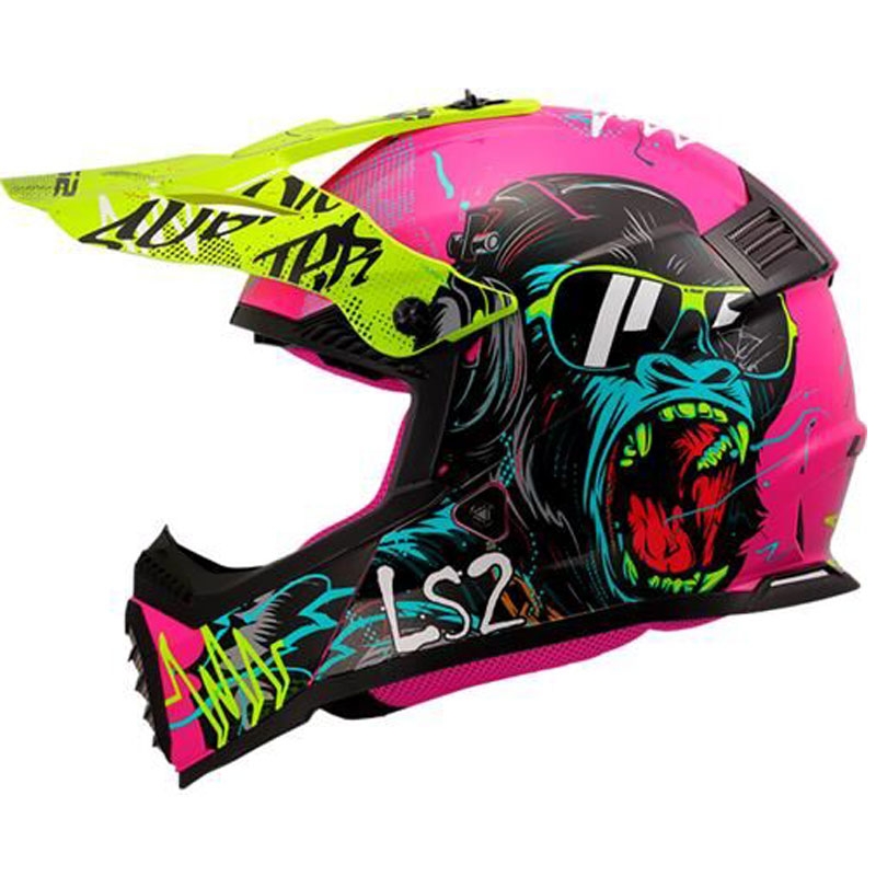 Casco de motocross infantil LS2 MX437 Fast EVO Mini Gorilla morado