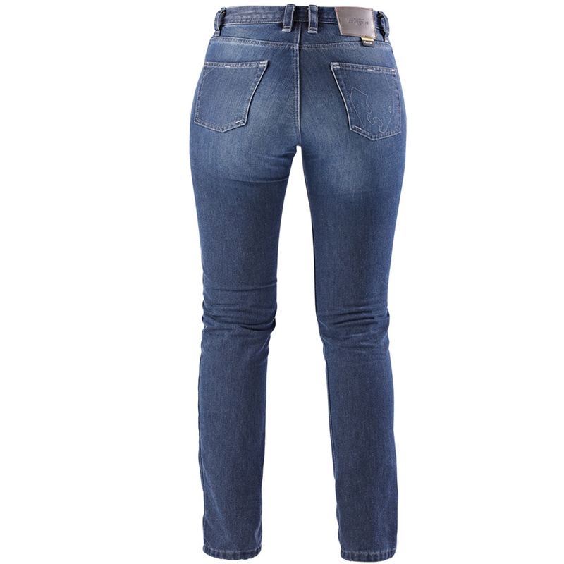 Pantalones vaqueros rectos de moto Furygan Kate X Kevlar® para mujer, color azul.