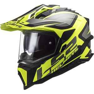 Casco de moto enduro LS2 MX701 C Explorer Alter negro mate-amarillo fluo