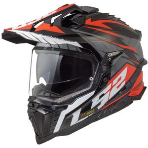 Casco de moto enduro LS2 MX701 Explorer Spire negro-gris-rojo