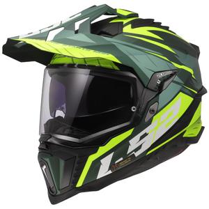 Casco de moto enduro LS2 MX701 Explorer Spire verde-amarillo fluo