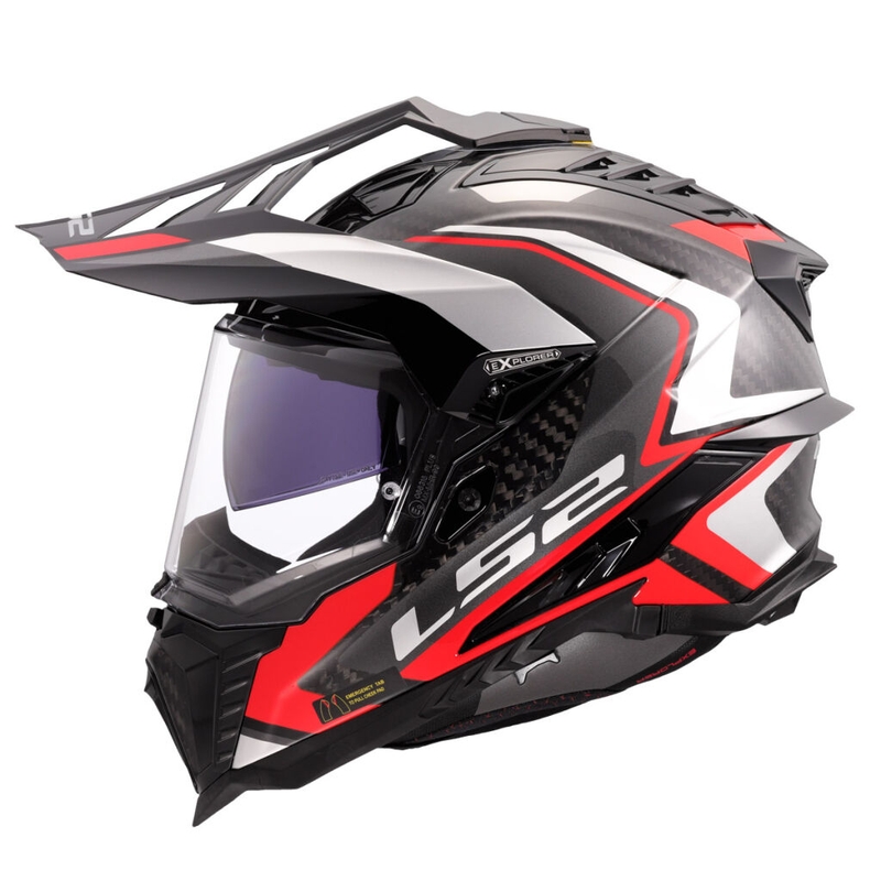 Casco de moto enduro LS2 MX701 Explorer C Frontier II rojo
