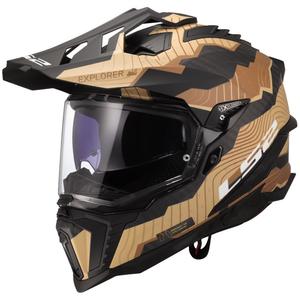 Casco de moto enduro LS2 MX701 Explorer C Trick marrón arena