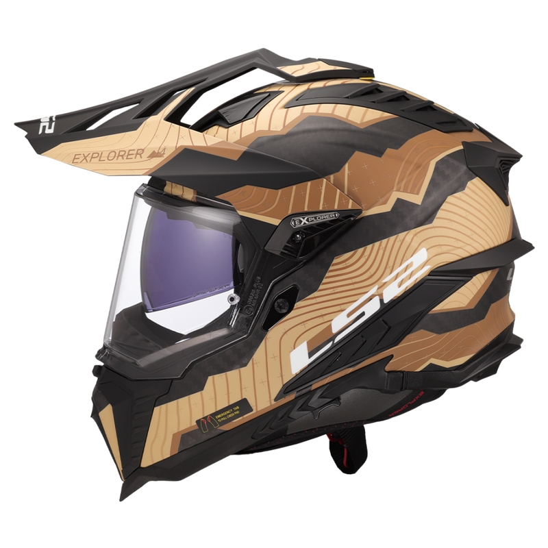 Casco de moto enduro LS2 MX701 Explorer C Trick marrón arena