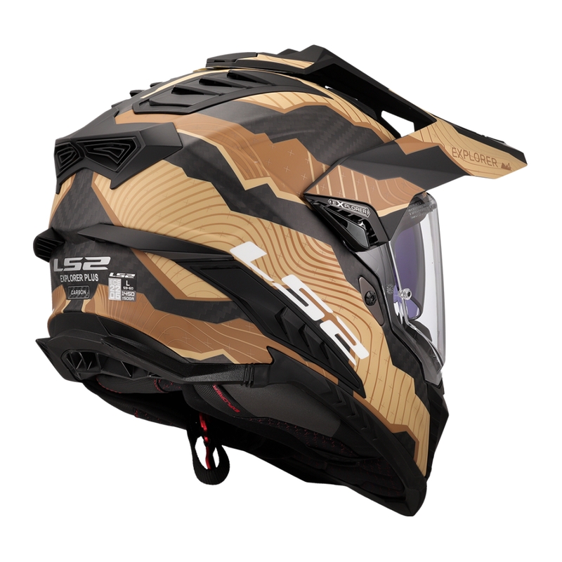 Casco de moto enduro LS2 MX701 Explorer C Trick marrón arena