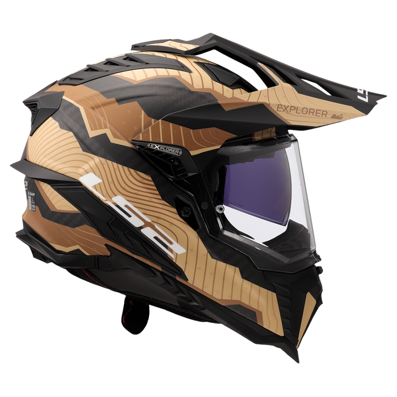 Casco de moto enduro LS2 MX701 Explorer C Trick marrón arena