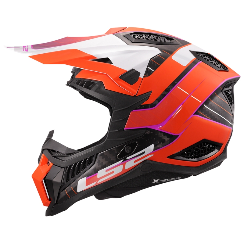 Casco de motocross LS2 MX703 X-Force Galuo naranja