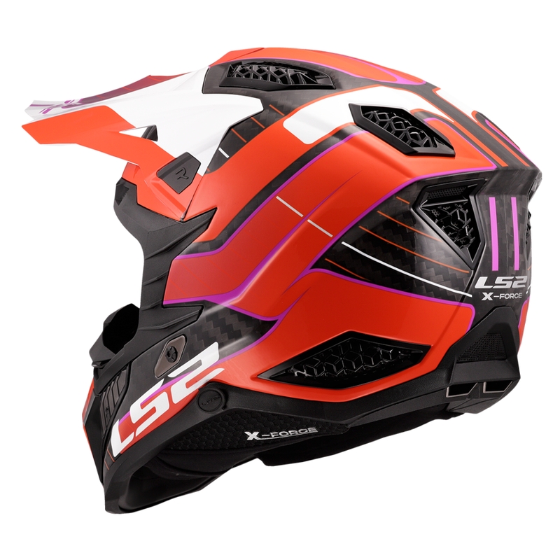 Casco de motocross LS2 MX703 X-Force Galuo naranja