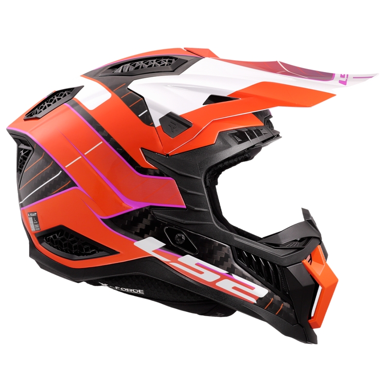 Casco de motocross LS2 MX703 X-Force Galuo naranja
