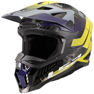 Casco de motocross LS2 MX703 X-Force Galuo gris-amarillo fluo