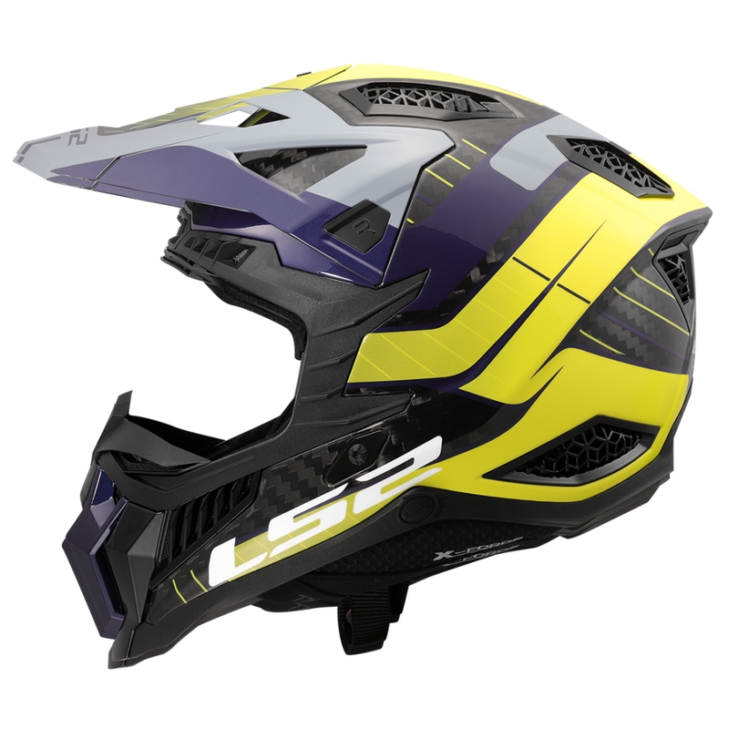 Casco de motocross LS2 MX703 X-Force Galuo gris-amarillo fluo