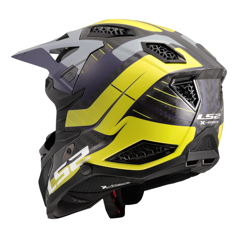 Casco de motocross LS2 MX703 X-Force Galuo gris-amarillo fluo