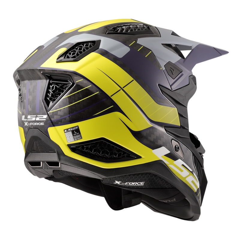 Casco de motocross LS2 MX703 X-Force Galuo gris-amarillo fluo