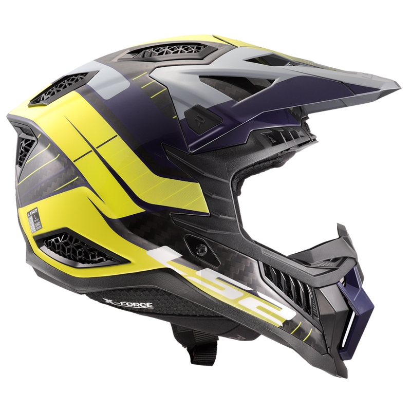 Casco de motocross LS2 MX703 X-Force Galuo gris-amarillo fluo