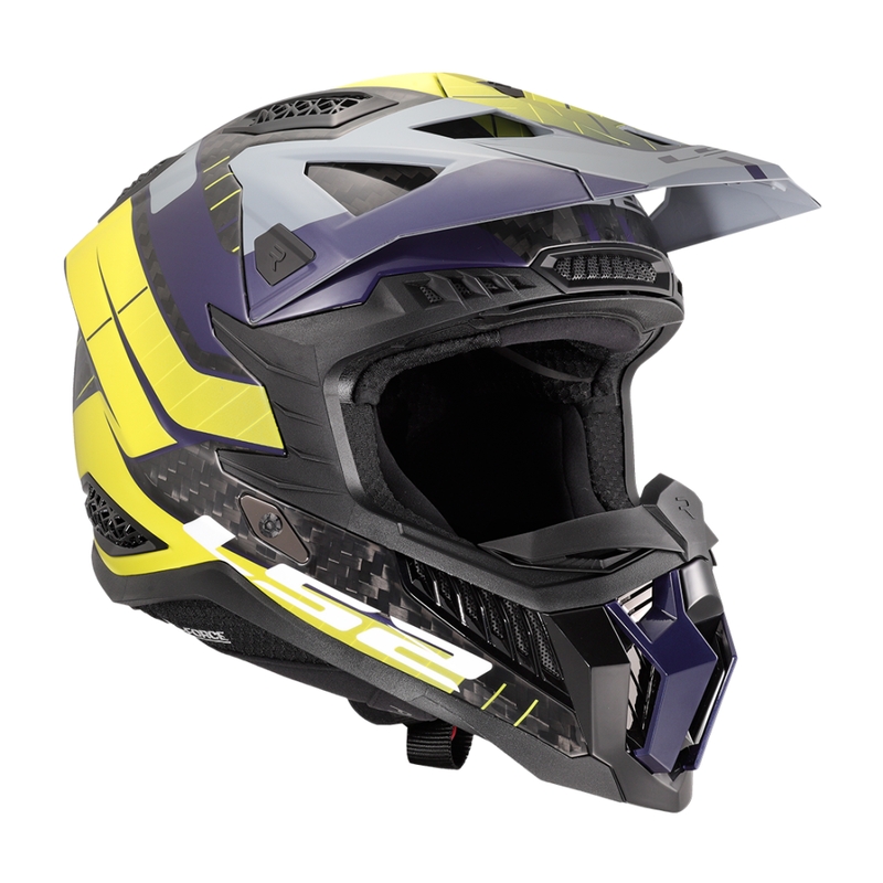 Casco de motocross LS2 MX703 X-Force Galuo gris-amarillo fluo