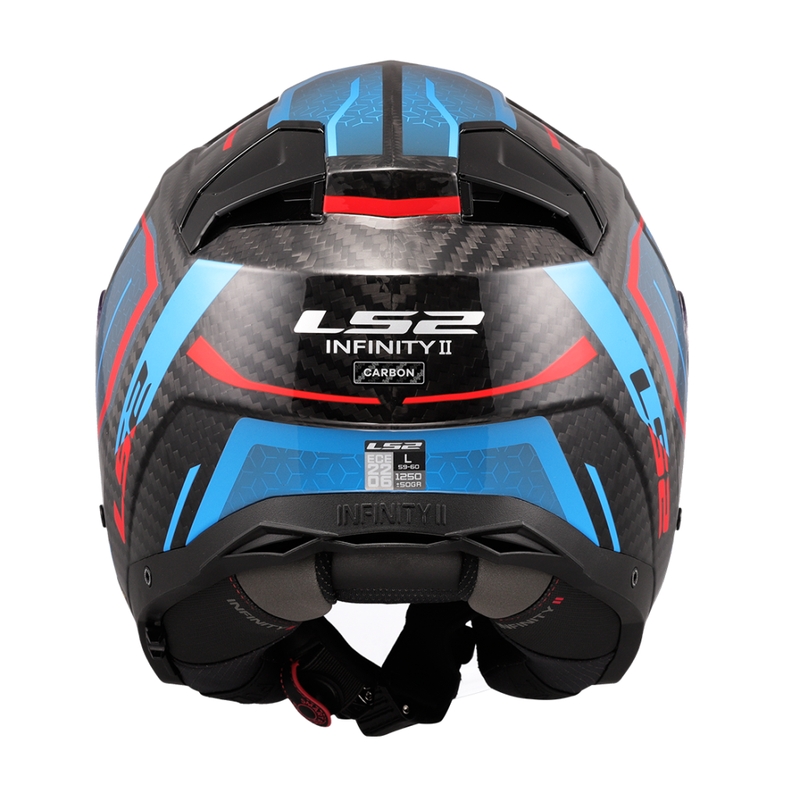 Casco de moto jet LS2 OF603 Infinity II C Urus azul-rojo