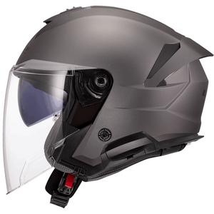 Casco de moto jet LS2 OF618 Verso II Titanio mate sólido