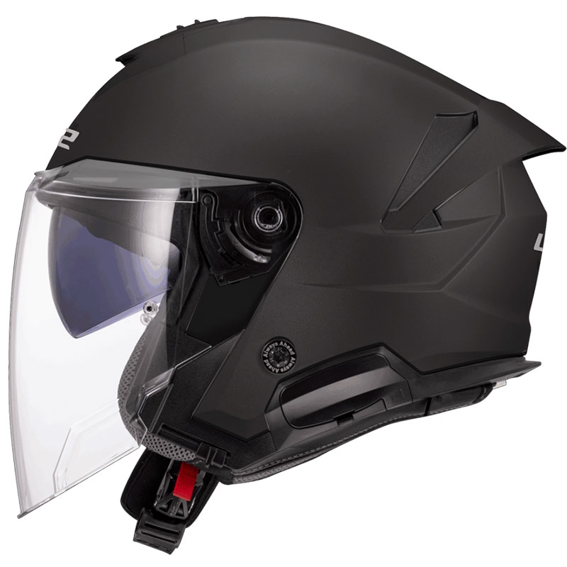 Casco de moto abierto LS2 OF618 Verso II Solid negro mate