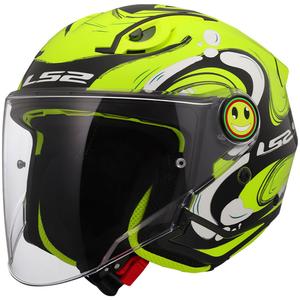 Casco de moto abierto para niños LS2 OF622 Funny II Glup amarillo fluo