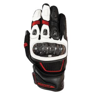 Guantes de moto Oxford RP-4S 3.0 blanco-negro-rojo