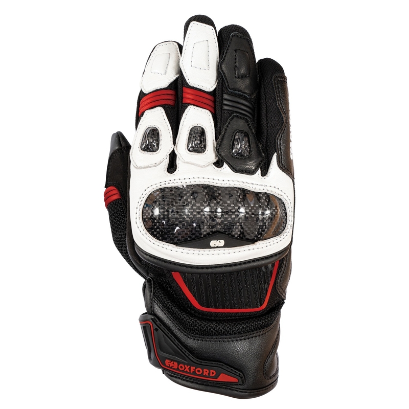 Guantes de moto Oxford RP-4S 3.0 blanco-negro-rojo
